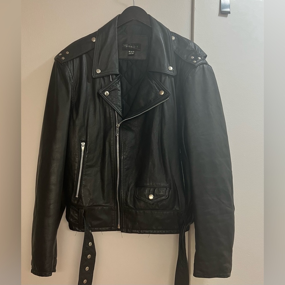 Vintage Intersect Black Leather Jacket Sz. XL